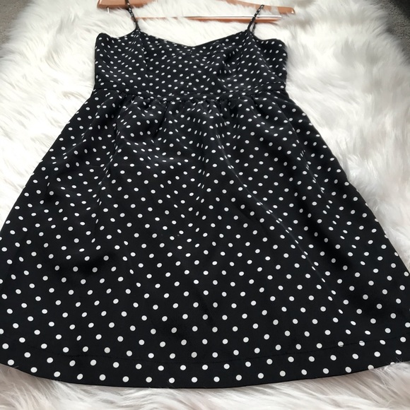 J.Crew Polka Dot Cami Flare Dress In Black - Picture 2 of 12